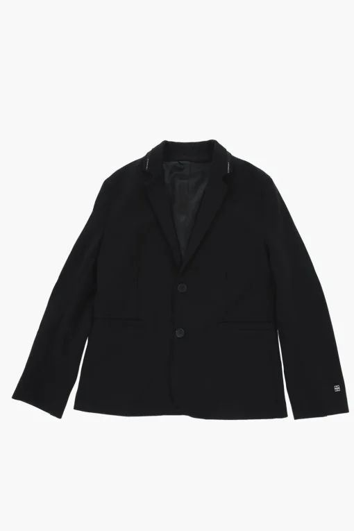 Discount Blazer In Jersey a 2 Bottoni con Banda Logata Laterale Bambino Abbigliamento