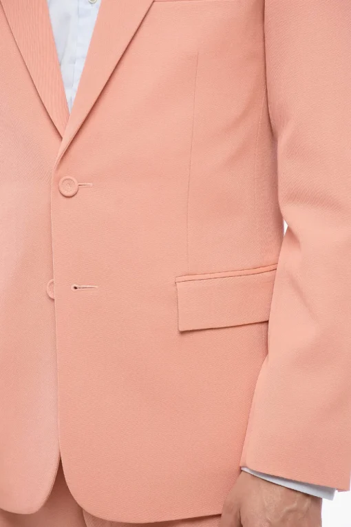 Clearance Blazer in Lana con Colletto Button-down Uomo Giacche