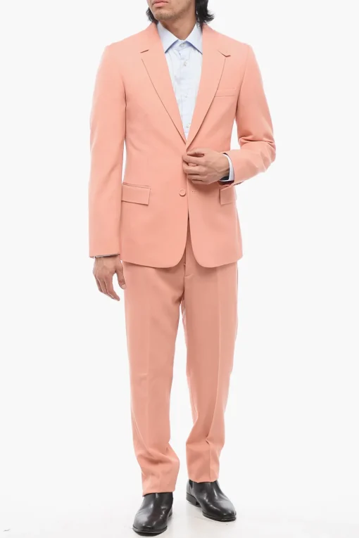 Clearance Blazer in Lana con Colletto Button-down Uomo Giacche