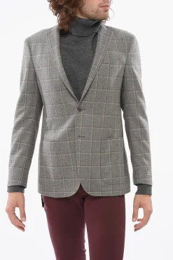 Blazer In Lana Monopetto A Quadri>Nino Danieli Fashion