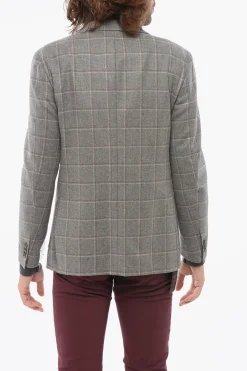 Blazer In Lana Monopetto A Quadri>Nino Danieli Fashion