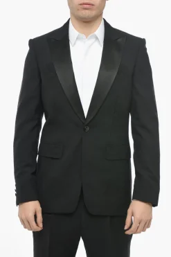 Online Blazer in Lana Ricamato con Revers a Lancia Uomo Giacche