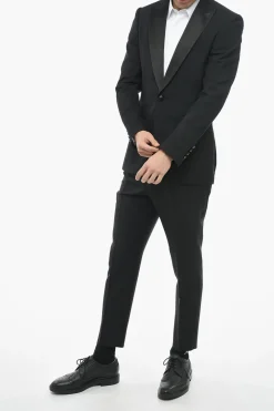 Online Blazer in Lana Ricamato con Revers a Lancia Uomo Giacche