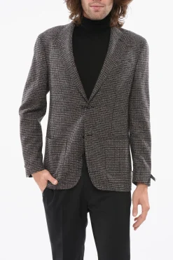 Blazer in Lana Vergine con Motivo Geometrico>Nino Danieli Outlet