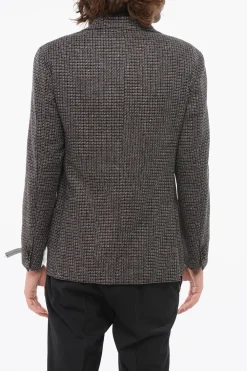 Blazer in Lana Vergine con Motivo Geometrico>Nino Danieli Outlet