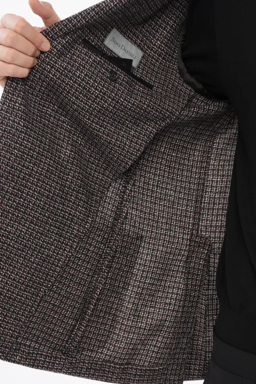 Blazer in Lana Vergine con Motivo Geometrico>Nino Danieli Outlet
