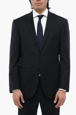 Blazer in Lana Vergine Jacquard con Rever a Lancia>Corneliani Best