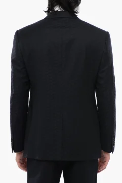 Blazer in Lana Vergine Jacquard con Rever a Lancia>Corneliani Best
