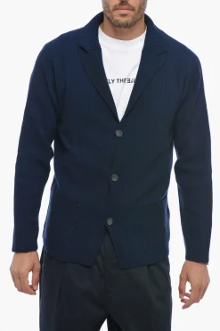Online Blazer in Maglia con Tasche a Toppa Uomo Giacche