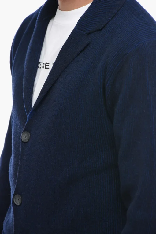 Online Blazer in Maglia con Tasche a Toppa Uomo Giacche