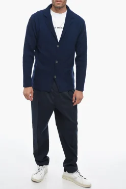 Online Blazer in Maglia con Tasche a Toppa Uomo Giacche