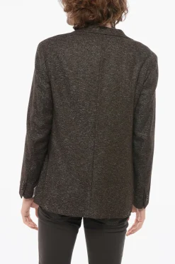 Sale Blazer in Misto Lana con Tasche a Toppa Uomo Giacche