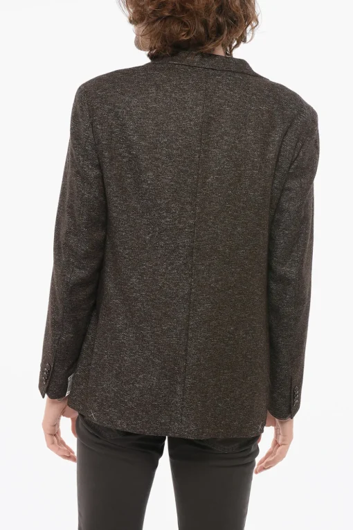 Sale Blazer in Misto Lana con Tasche a Toppa Uomo Giacche