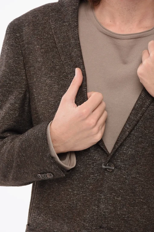Sale Blazer in Misto Lana con Tasche a Toppa Uomo Giacche