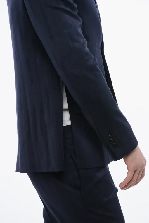 Clearance Blazer in Misto Lana Vergine SHIBORI con Design Jacquard Uomo Giacche