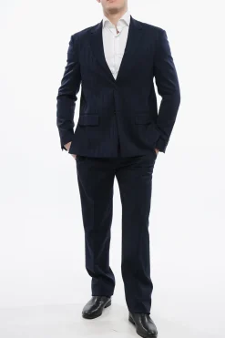 Clearance Blazer in Misto Lana Vergine SHIBORI con Design Jacquard Uomo Giacche