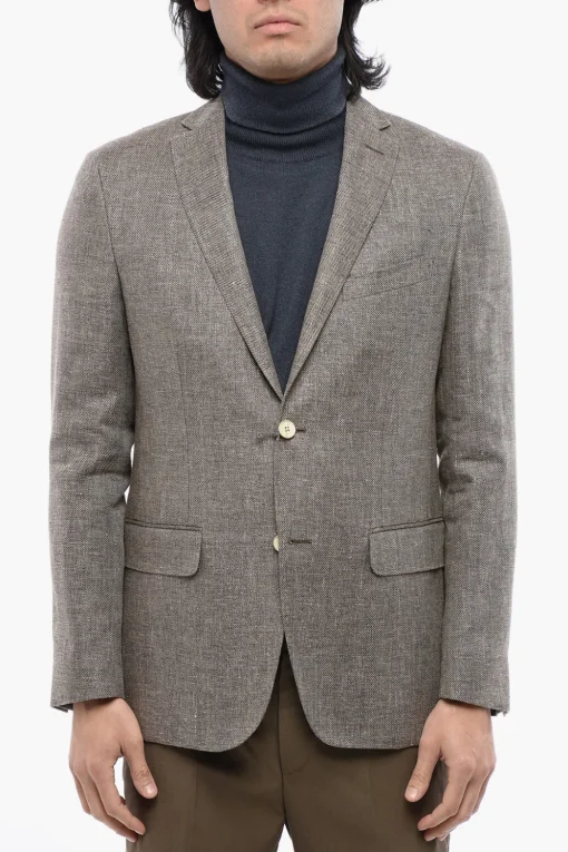 Blazer In Misto Lino Con Tasche Ad Aletta>Nino Danieli Outlet