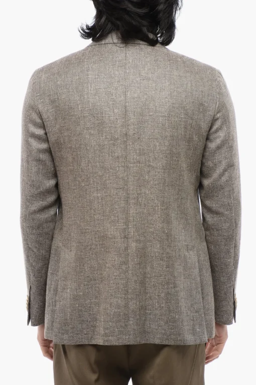 Blazer In Misto Lino Con Tasche Ad Aletta>Nino Danieli Outlet