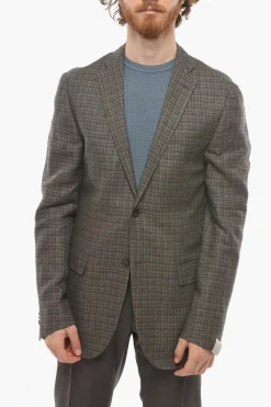 Online Blazer in Misto Lino GATE con Motivo Fil a Fil Uomo Giacche