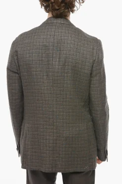 Online Blazer in Misto Lino GATE con Motivo Fil a Fil Uomo Giacche