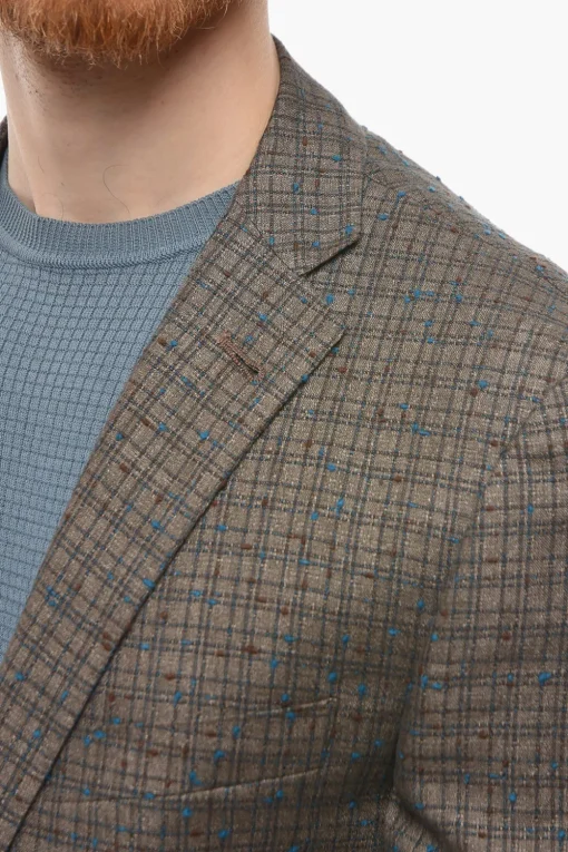 Online Blazer in Misto Lino GATE con Motivo Fil a Fil Uomo Giacche