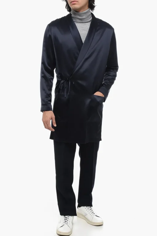 Blazer In Seta A Portafoglio>Saint Laurent Discount
