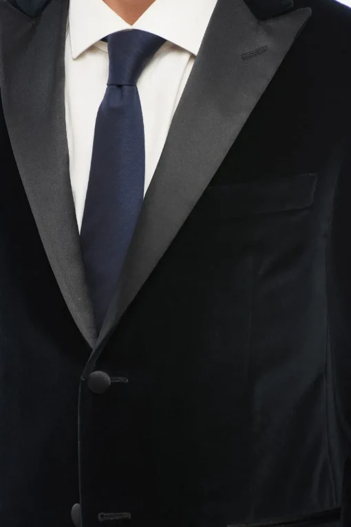 Blazer Monopetto ACADEMY CERIMONIA In Velluto Con Revers In Satin A Lancia>Corneliani Hot
