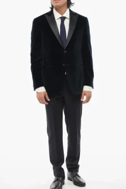 Blazer Monopetto ACADEMY CERIMONIA In Velluto Con Revers In Satin A Lancia></noscript>Corneliani Hot