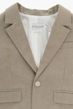 Blazer Monopetto in Cotone e Lino>Bonpoint New