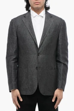 Hot Blazer Monopetto In Chambray Uomo Giacche