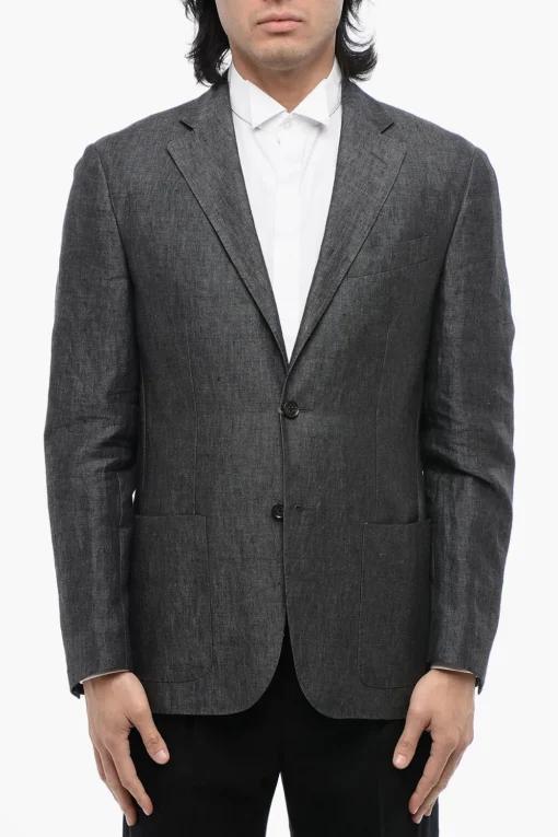 Hot Blazer Monopetto In Chambray Uomo Giacche