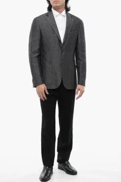 Hot Blazer Monopetto In Chambray Uomo Giacche