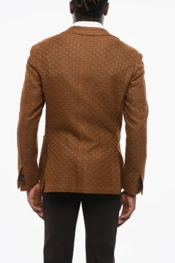 Blazer Monopetto In Cotone Motivo Macramé>Corneliani New