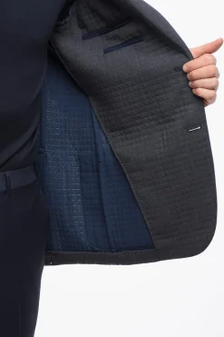 Sale Blazer Monopetto In Lana Motivo Trapuntato Con Tasche A Toppa Uomo Giacche