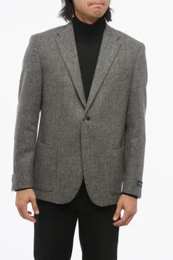 Best Blazer Monopetto In Lana Con Tasche A Toppa Uomo Giacche