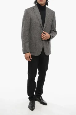 Best Blazer Monopetto In Lana Con Tasche A Toppa Uomo Giacche