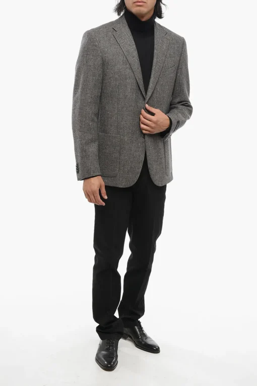 Best Blazer Monopetto In Lana Con Tasche A Toppa Uomo Giacche