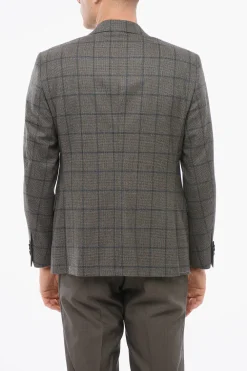 Best Blazer Monopetto In Lana Con Motivo A Quadri E Tashe Ad Aletta Uomo Giacche