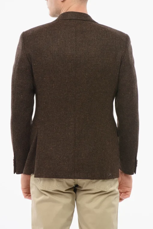 Outlet Blazer Monopetto In Lana Con Tasche Ad Aletta Uomo Giacche