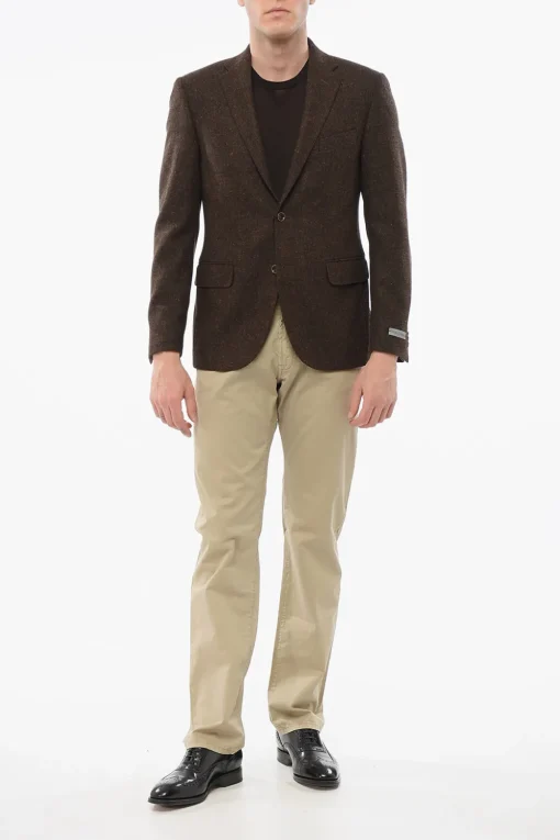 Outlet Blazer Monopetto In Lana Con Tasche Ad Aletta Uomo Giacche