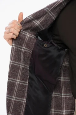 Outlet Blazer Monopetto In Lana Con Motivo A Quadri Uomo Giacche