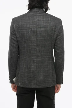 Outlet Blazer Monopetto In Misto Lana Con Tasche Ad Aletta Uomo Giacche