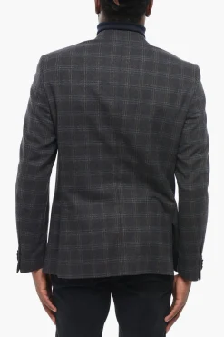 Blazer Monopetto In Misto Lana Semi-foderato A Quadri>Nino Danieli Fashion