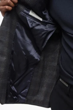 Blazer Monopetto In Misto Lana Semi-foderato A Quadri></noscript>Nino Danieli Fashion