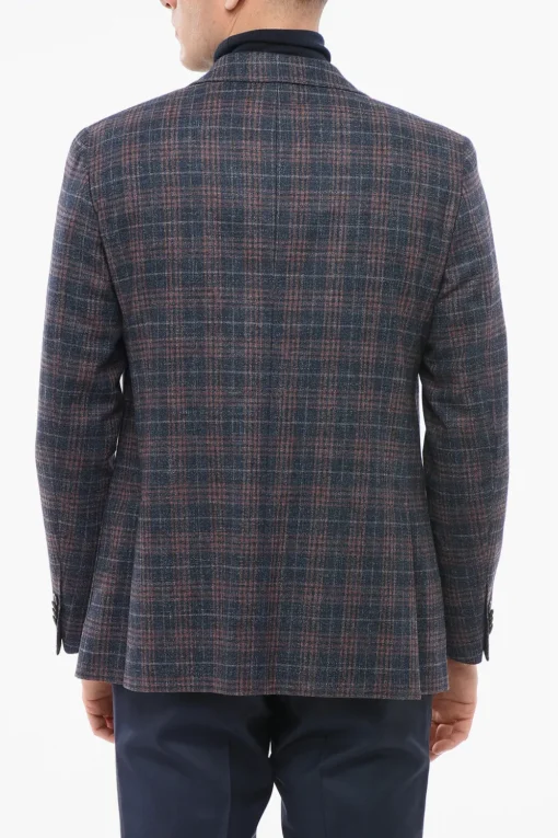 Online Blazer Monopetto In Misto Lana Motivo A Quadri Con Tasche A Toppa Uomo Giacche