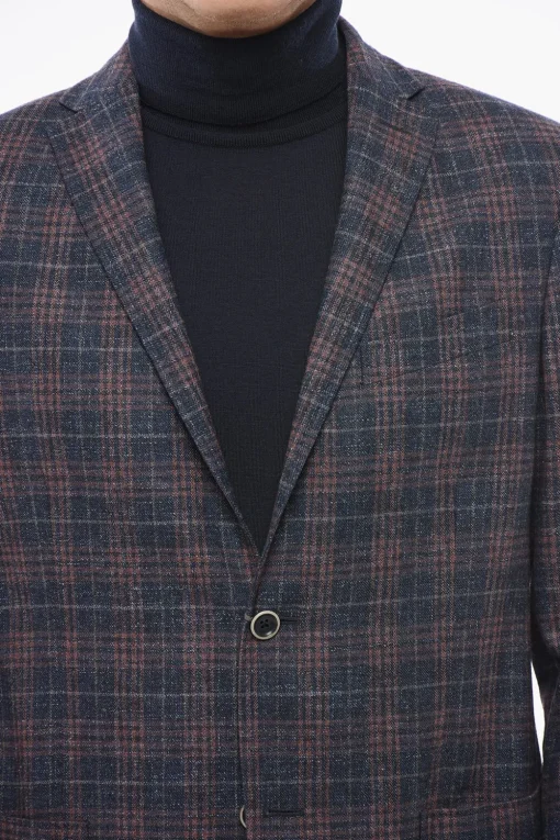 Online Blazer Monopetto In Misto Lana Motivo A Quadri Con Tasche A Toppa Uomo Giacche
