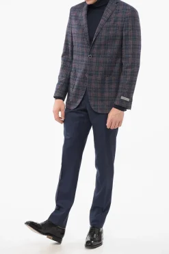 Online Blazer Monopetto In Misto Lana Motivo A Quadri Con Tasche A Toppa Uomo Giacche