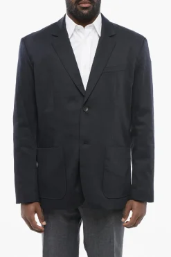 Blazer Monopetto in Misto Cotone con Tasche a Toppa>RAG&BONE Fashion