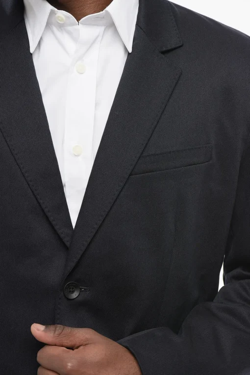 Blazer Monopetto in Misto Cotone con Tasche a Toppa>RAG&BONE Fashion