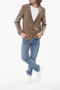 Blazer Monopetto In Misto Lana E Cashmere></noscript>Nino Danieli Fashion